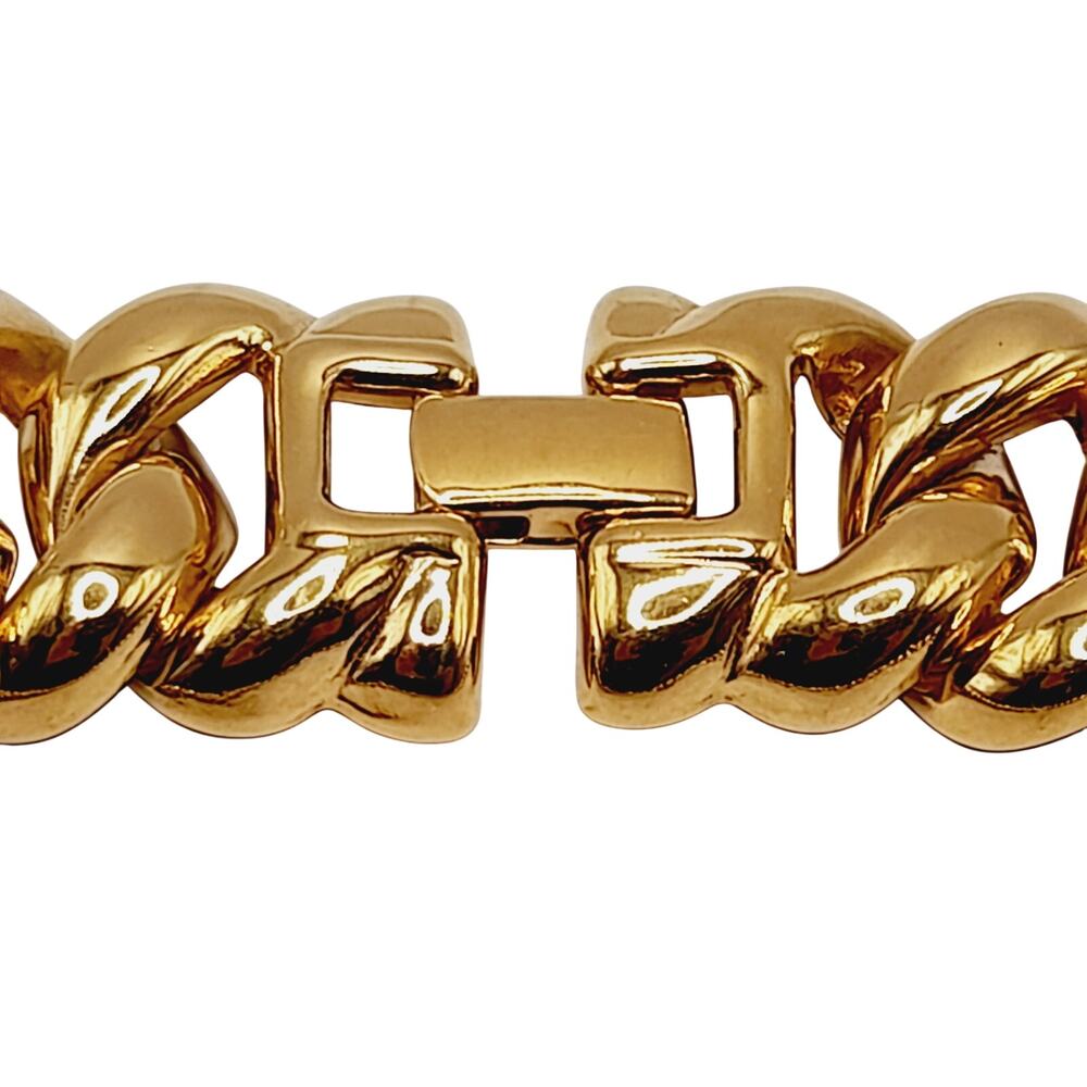 Vintage MONET Gold Plated Chunky Link Necklace 1980s 16 Inch - Picture 7 of 11